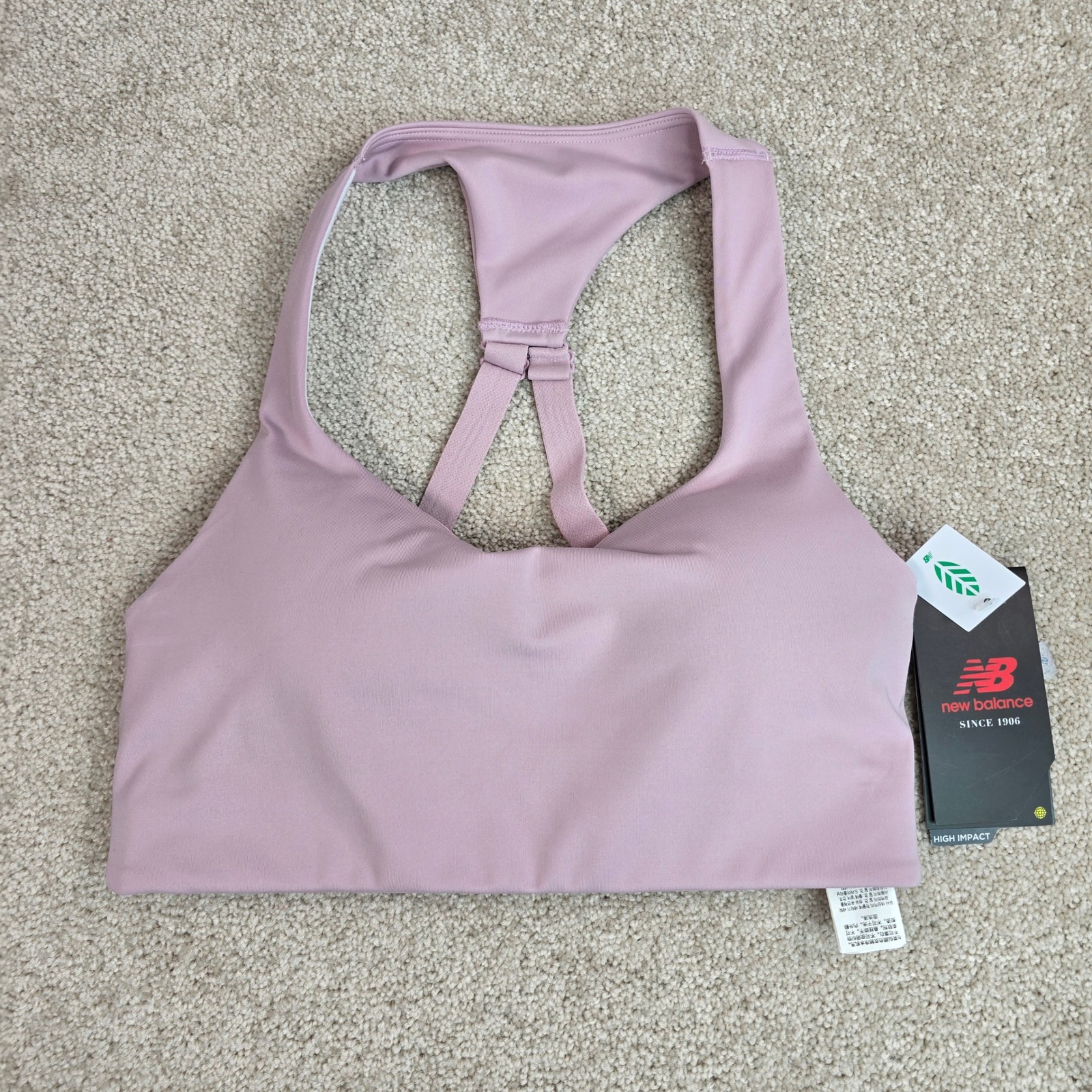 New Balance Power X Bra Womens Small A-C High Impact Mauve Wb01032 Vsw Nwt